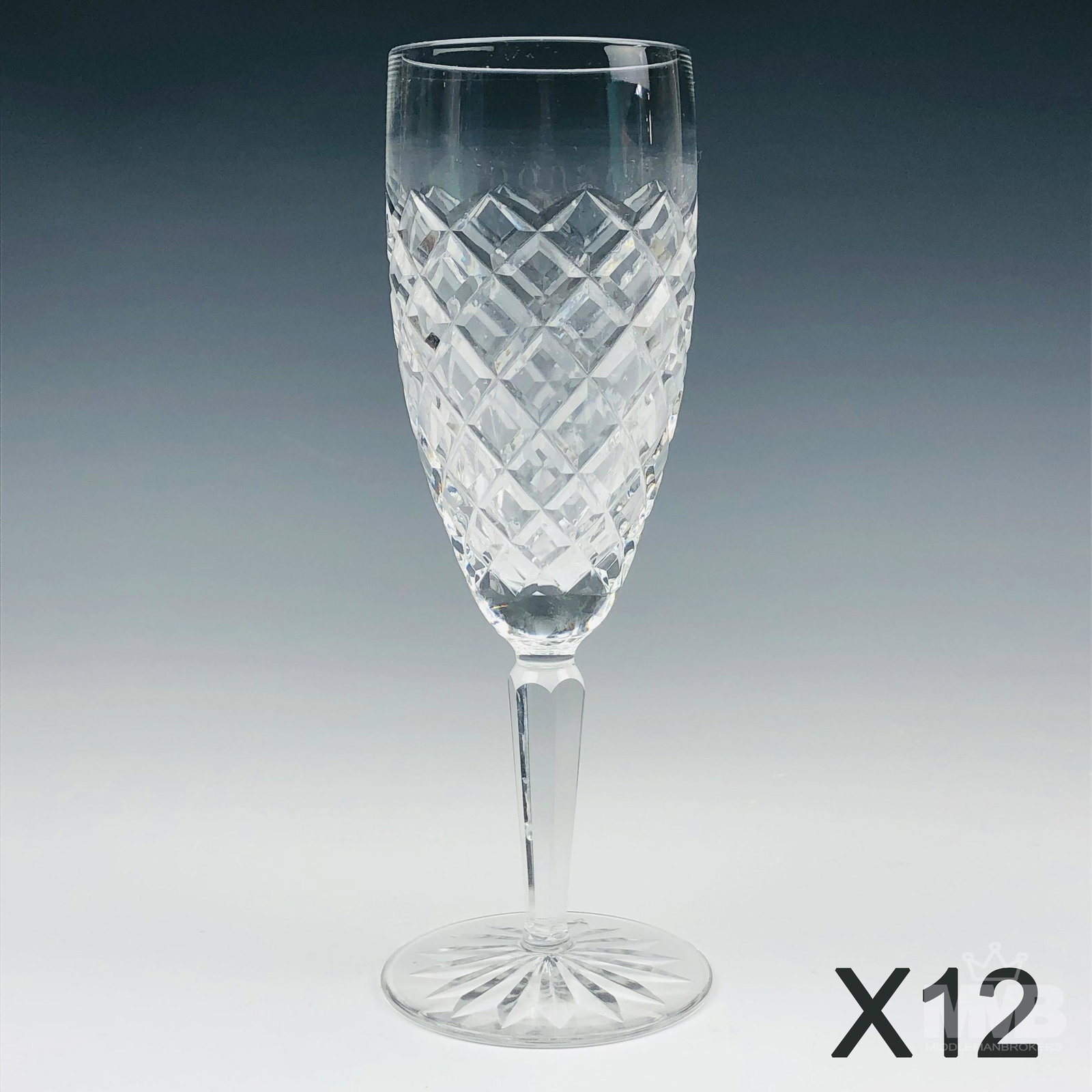 12 Waterford Crystal Comeragh Bar Barware Cordials: Design features a cut diamond quilted pattern around the body over a circular base with star burst design to the underside. Production years : 1974 - 2017. No box. . Measures 4 in x 1 3/8 in. Signed W
