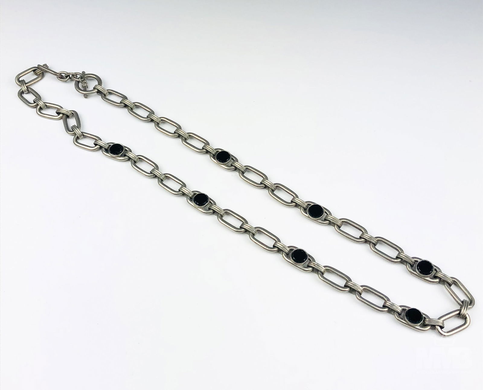 Ben Amun Chain Link Black Onyx Designer Necklace (1 of 5)
