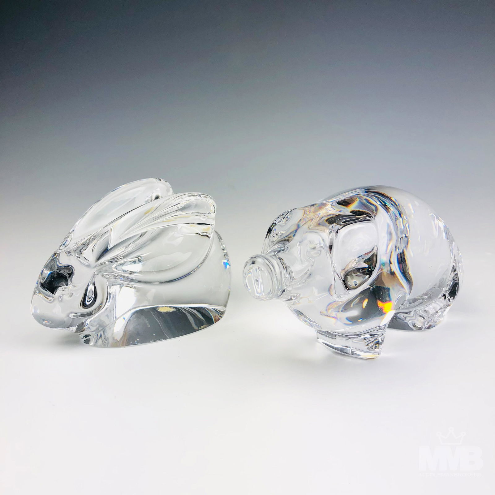 Orrefors Crystal Bunny Rabbit & Pig Glass Figurine (1 of 4)