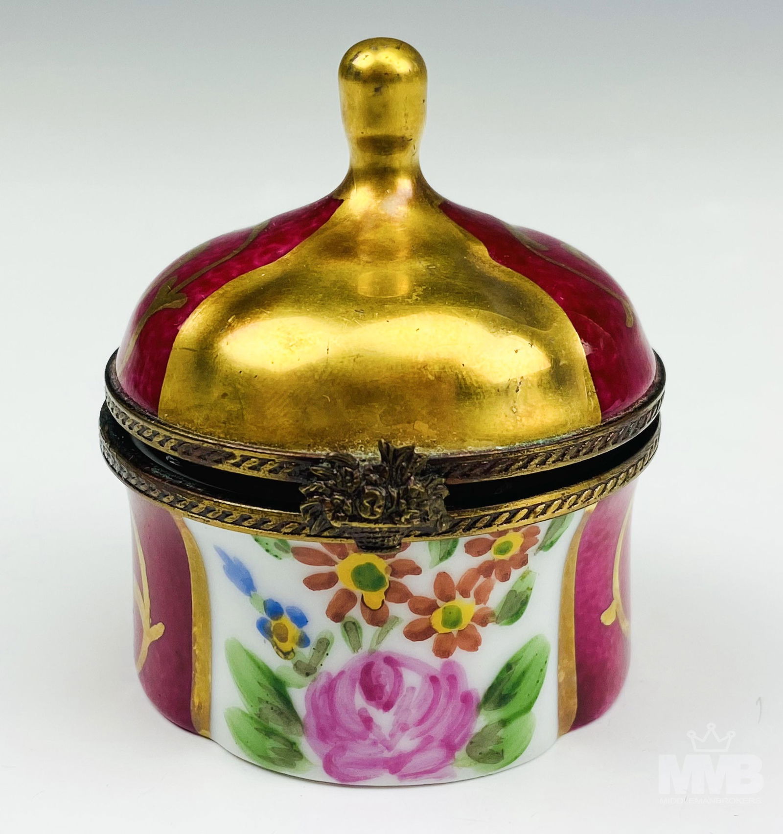 Limoges 4 Mini Glass Perfume Bottle Trinket Box (1 of 6)