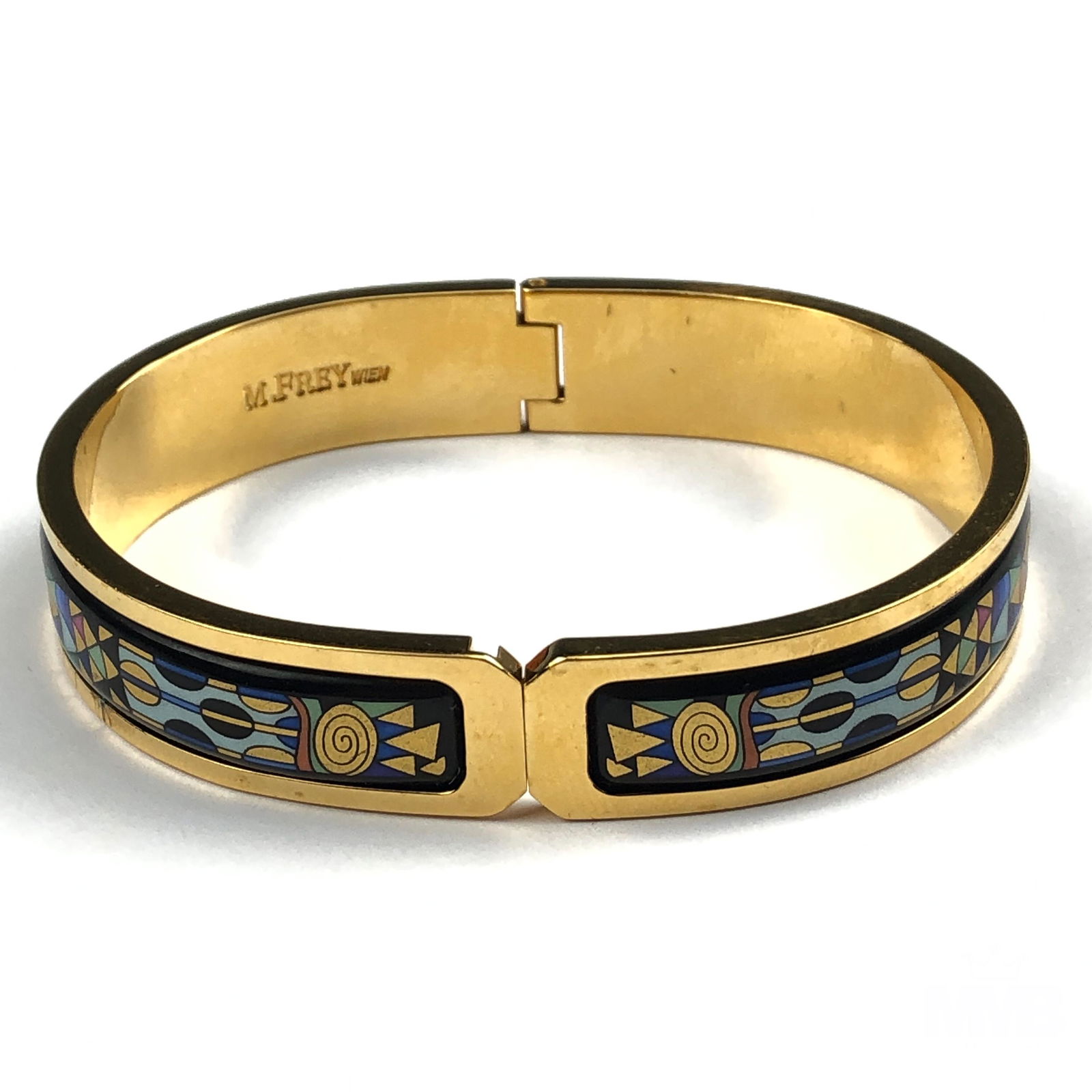 Michaela Frey Enamel Gold Filled Bangle Bracelet (1 of 3)