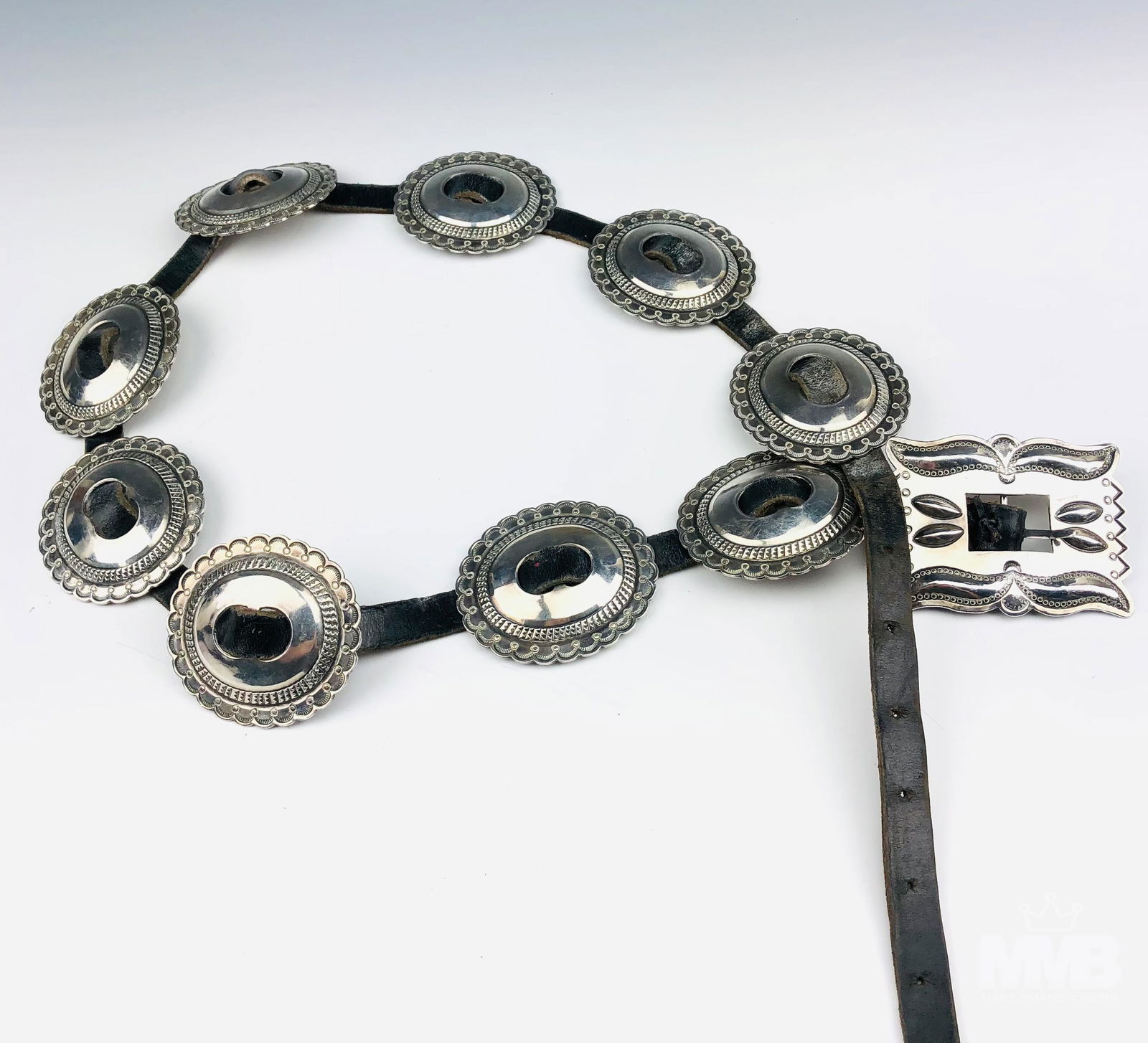 Roger Skeet Jr. Navajo Sterling Silver Conco Belt (1 of 6)