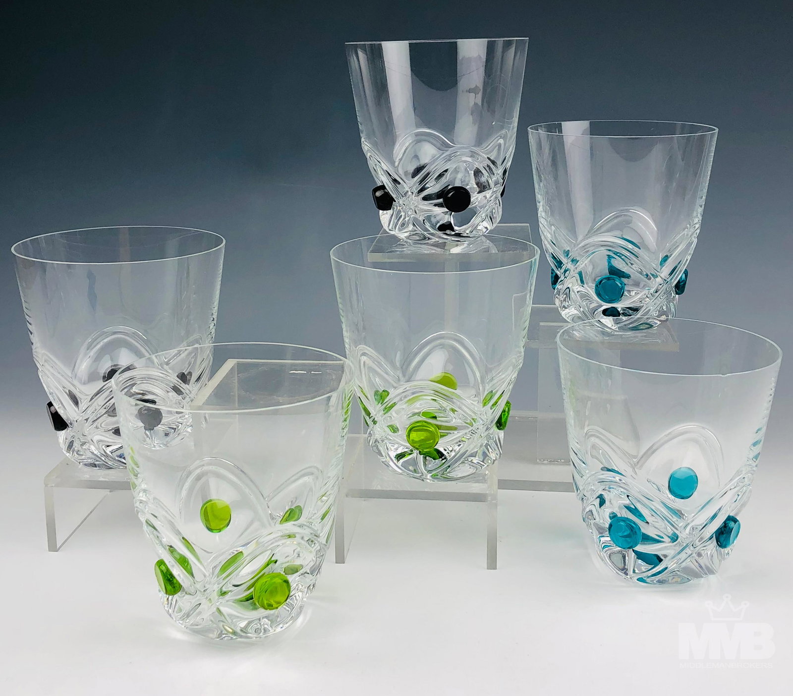 6 Lalique Crystal Floride Art Deco Whiskey Tumbler (1 of 8)