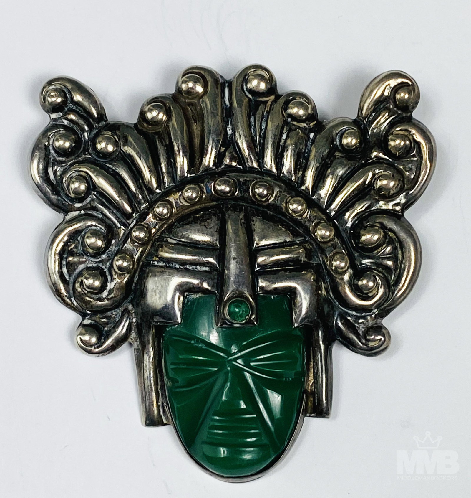 Sterling Silver Native American Tribal Brooch Pin (1 of 3)