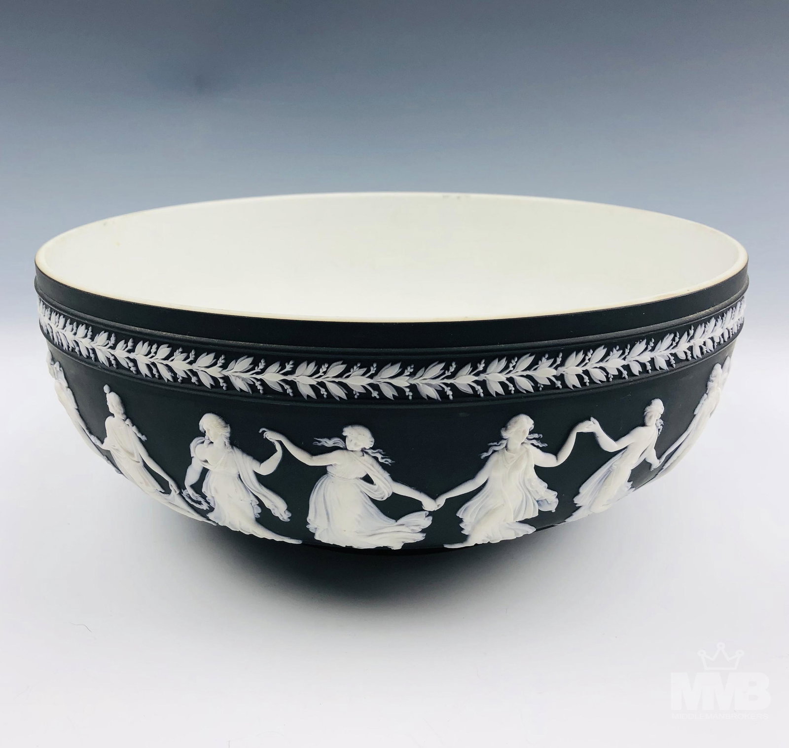 Wedgwood Black Jasperware Dancing Hours 10" Bowl (1 of 5)