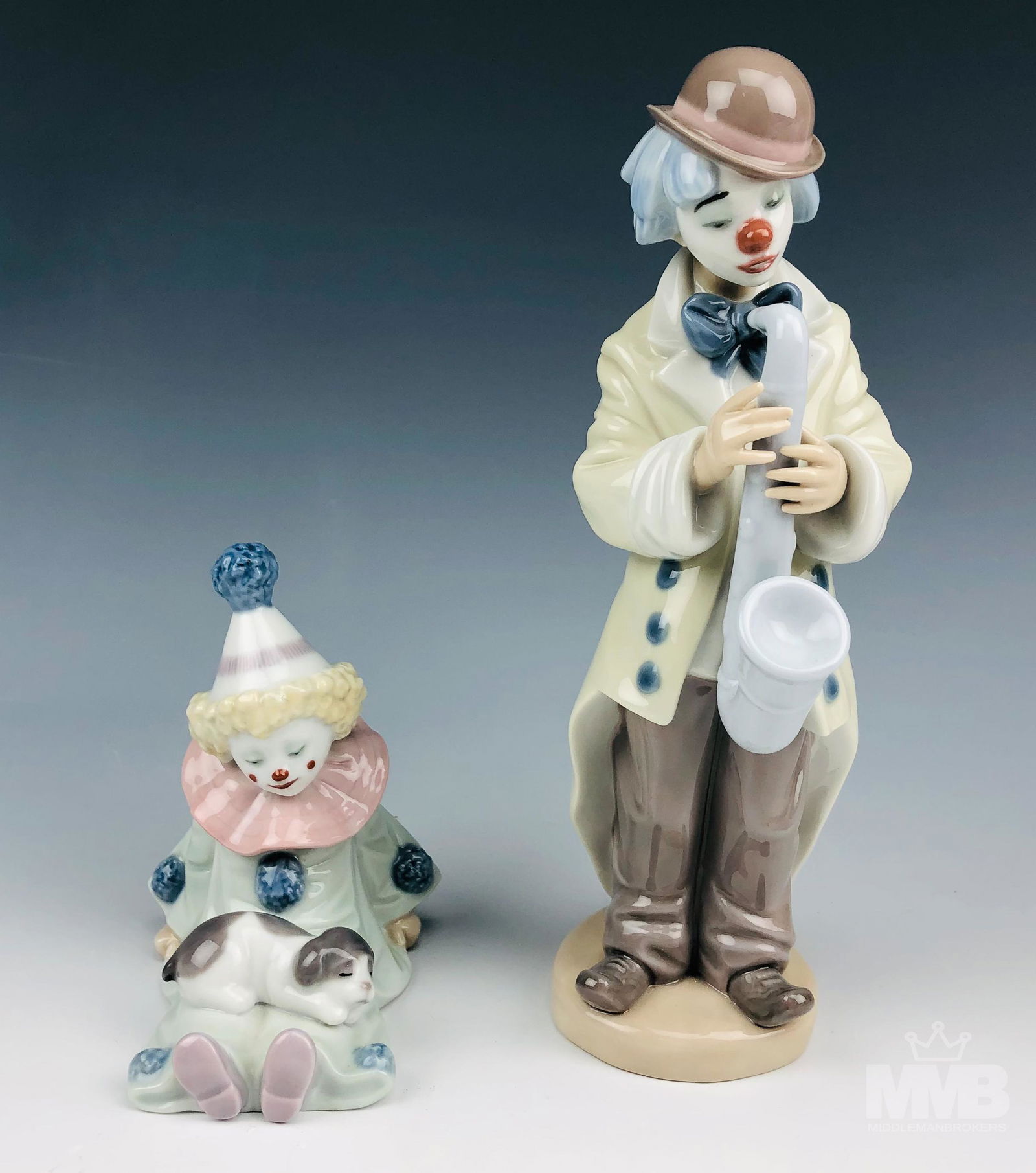 LLadro Sad Sax & Pierrot Puppy Porcelain Figurines (1 of 7)
