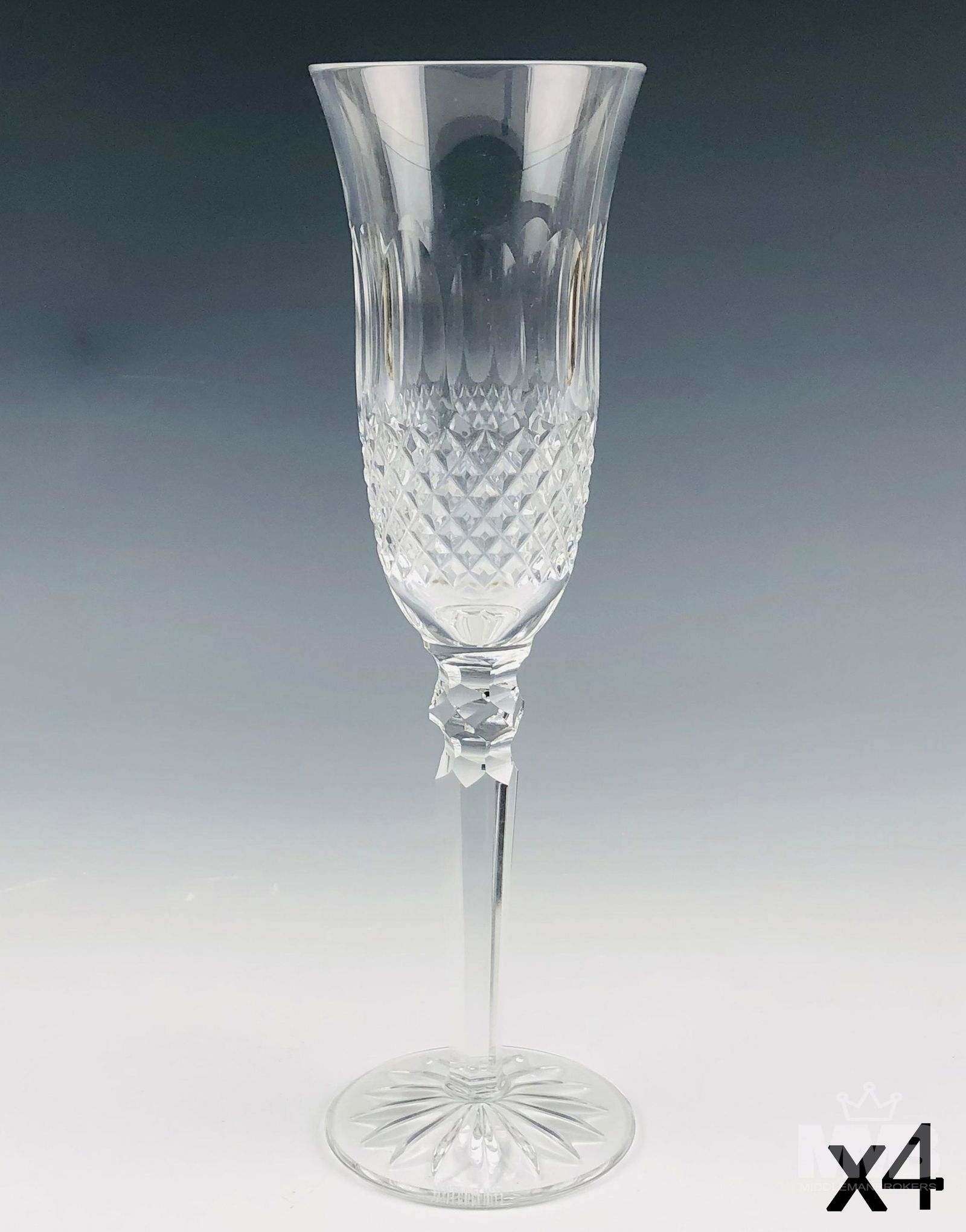 Waterford "Colleen Encore" Fluted Champagnes x 4 (1 of 4)