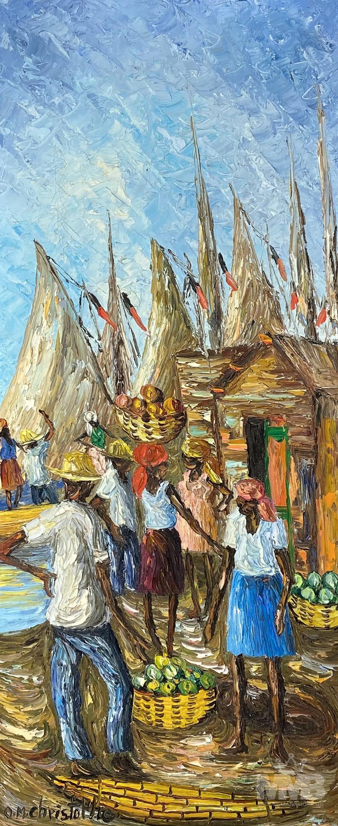Osmin Christophe Haitian Marketplace Oil Painting (1 of 5)