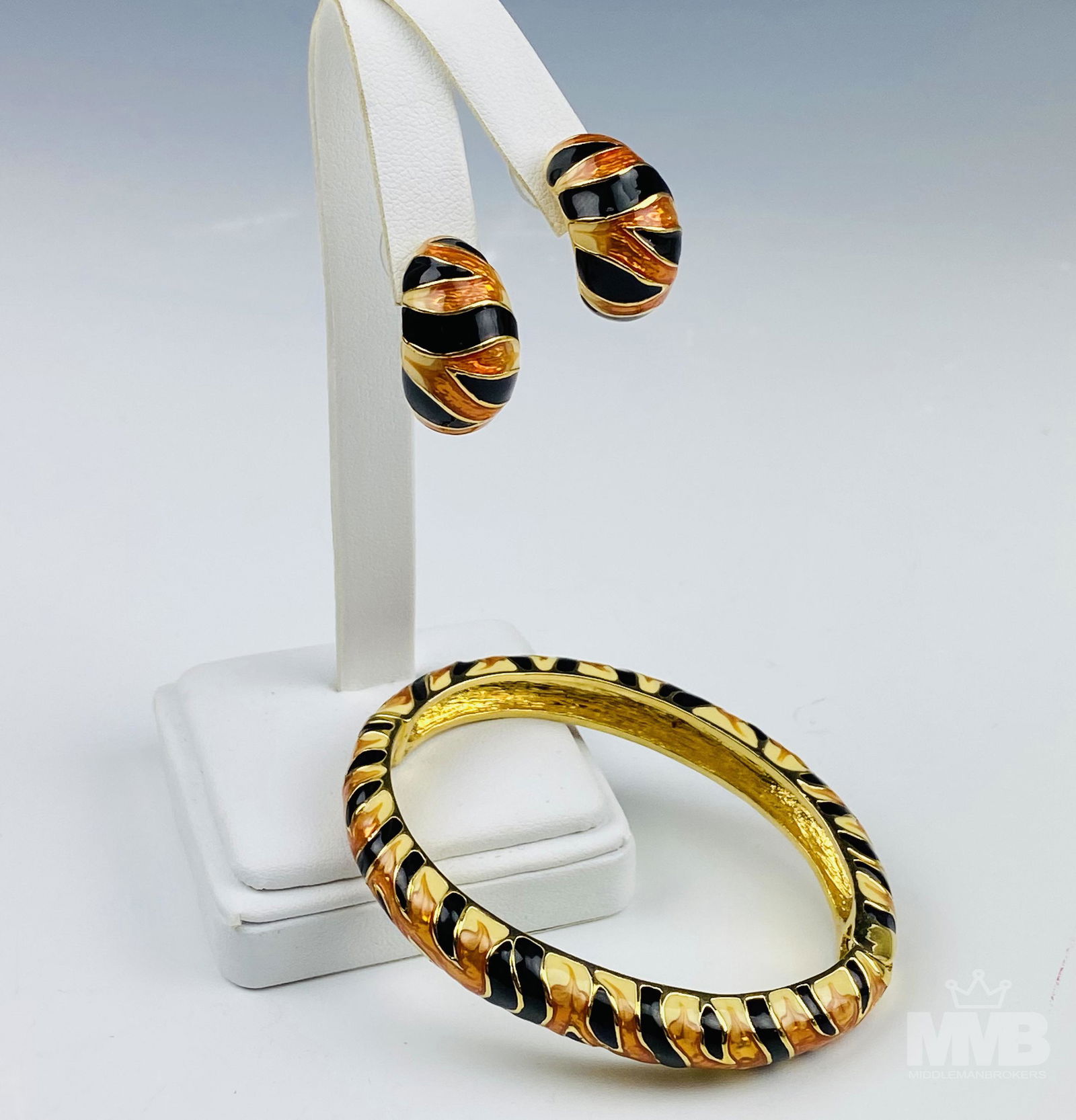 Designer Signed Kenneth Jay Lane Bracelet Earrings (1 of 5)