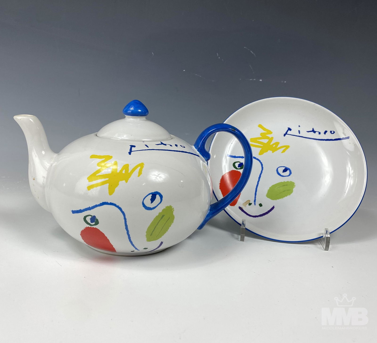 Abstract Porcelain Teapot Plate after Picasso (1 of 6)