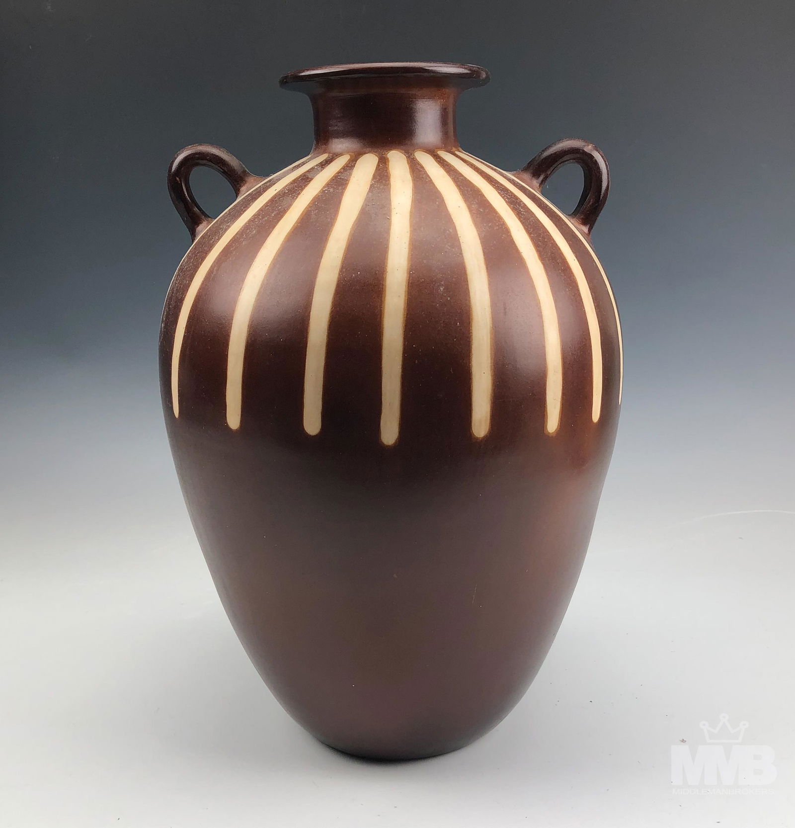 Jose Sosa Chulucana Peruvian Striped Pottery Vase (1 of 4)