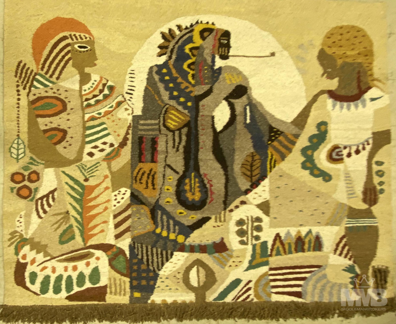 Hand Woven Masana Signed Tapestry Wall Hanging (1 of 4)