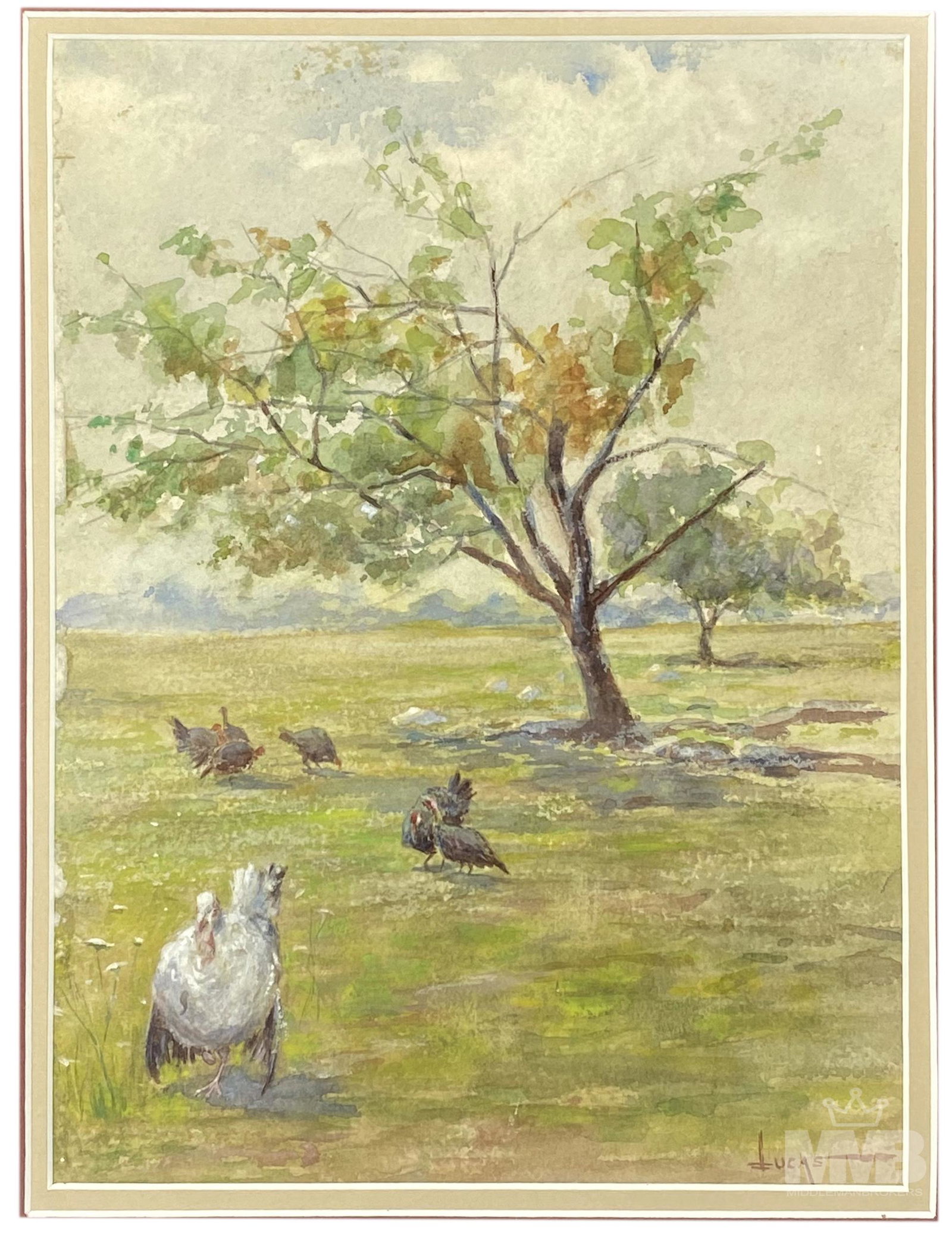 John Lucas Turkey Pastoral Watercolor Painting (1 of 5)