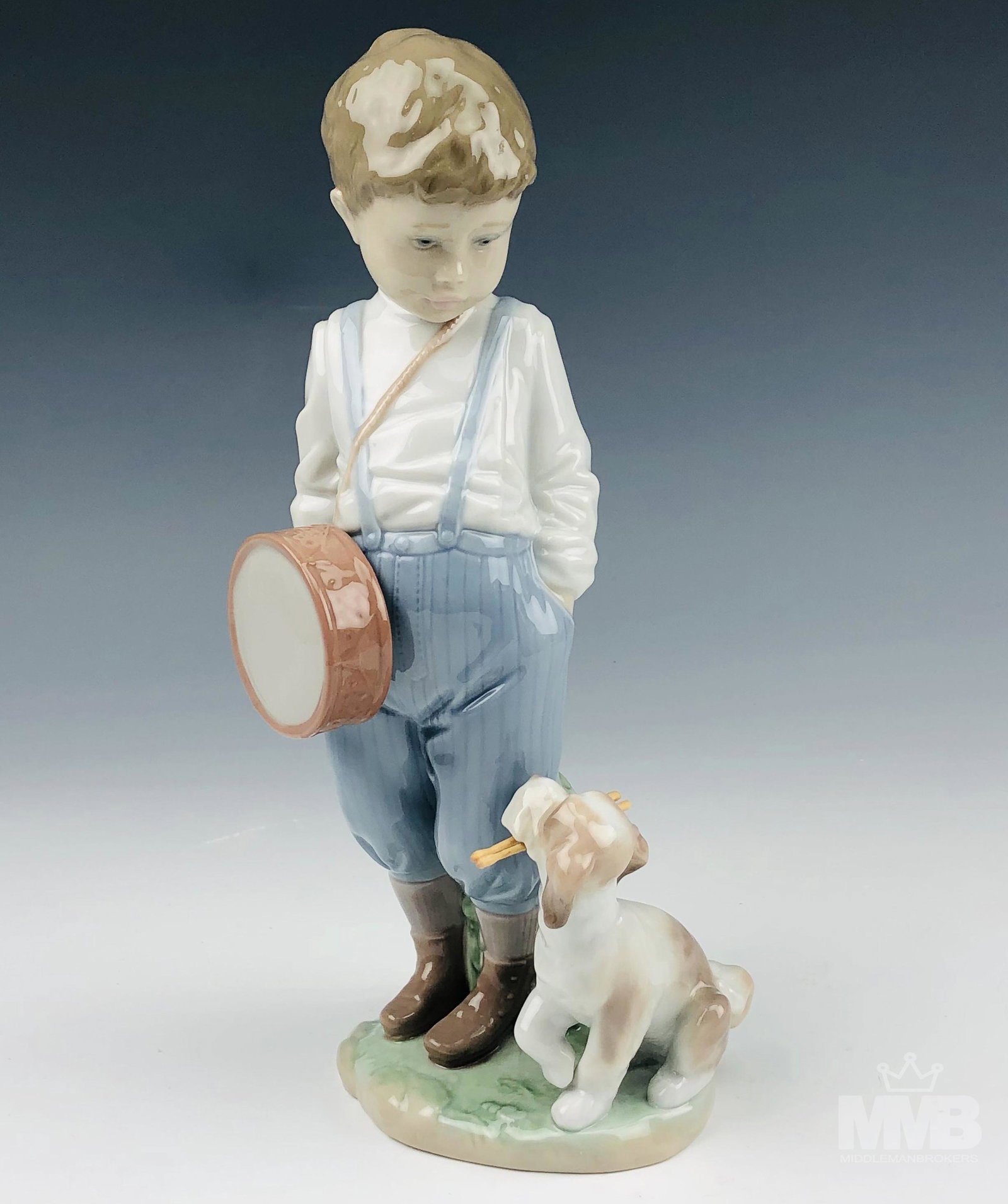 Lladro Friendly Duet #6846 Boy Drum & Dog Figurine (1 of 3)