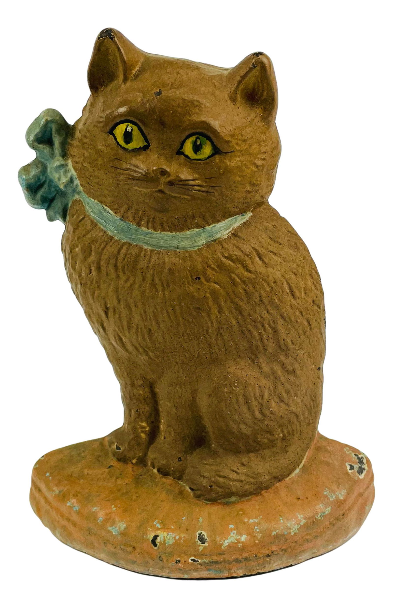 Antique Old Figural Cast Iron Cat Kitten Doorstop (1 of 6)