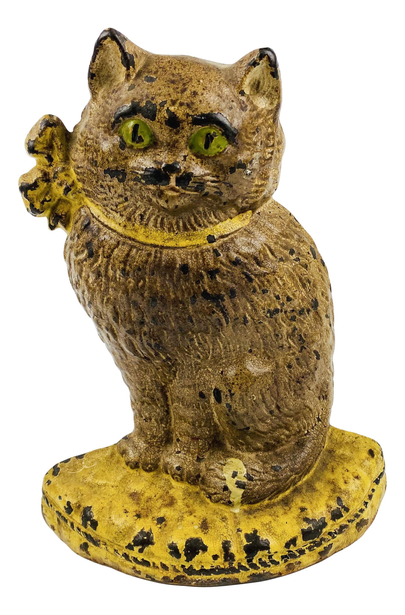 Vintage Old Cast Iron Figural Kitten Cat Doorstop (1 of 3)