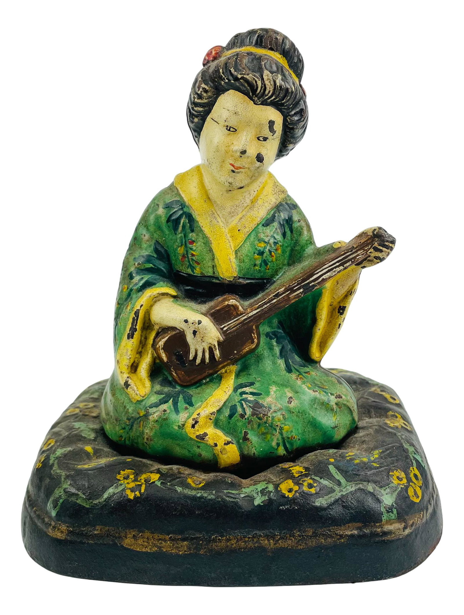 Antique Old Japanese Geisha Cast Iron Doorstop (1 of 4)