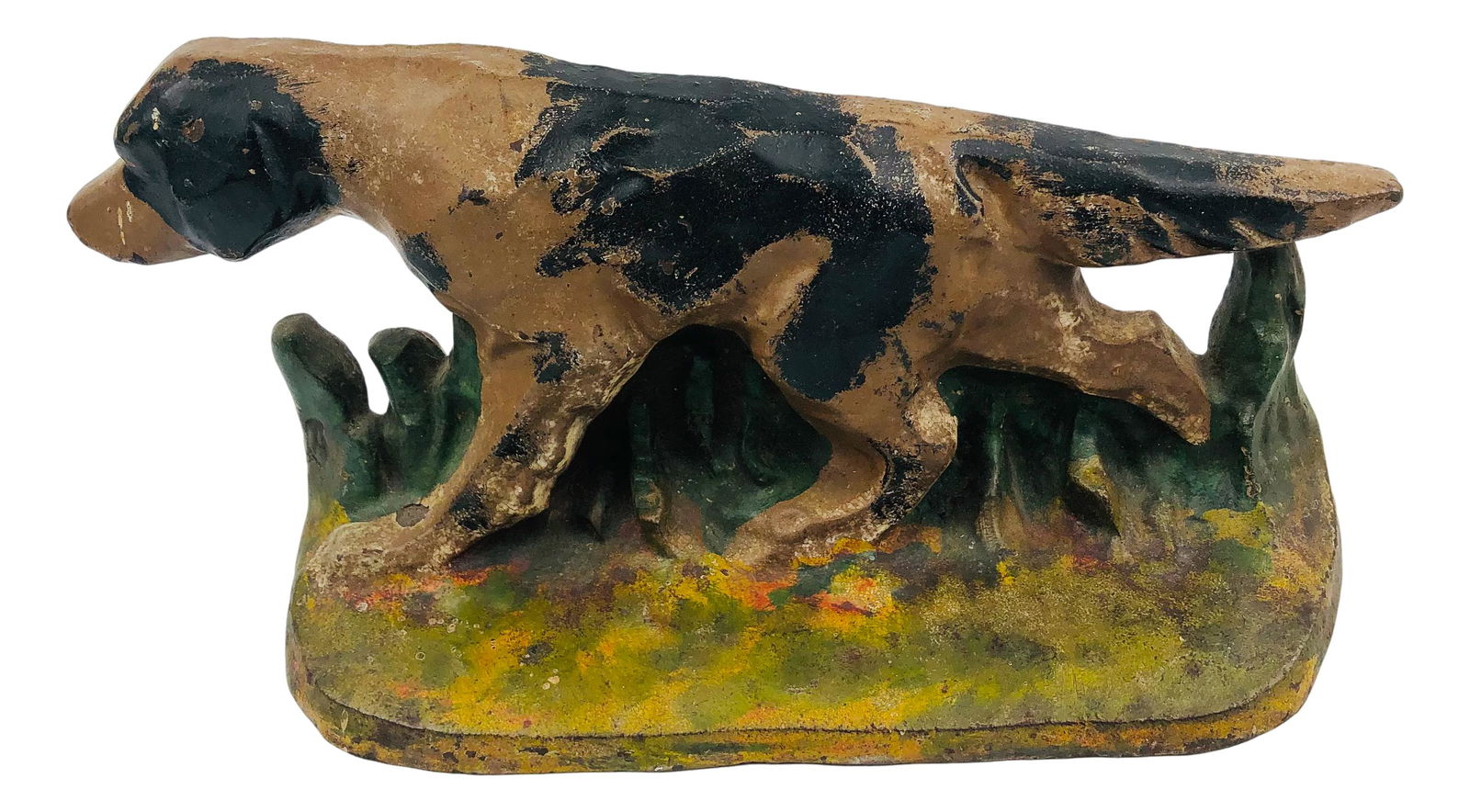 Antique Setter Dog in Grass Cast Iron Doorstop 286 (1 of 3)