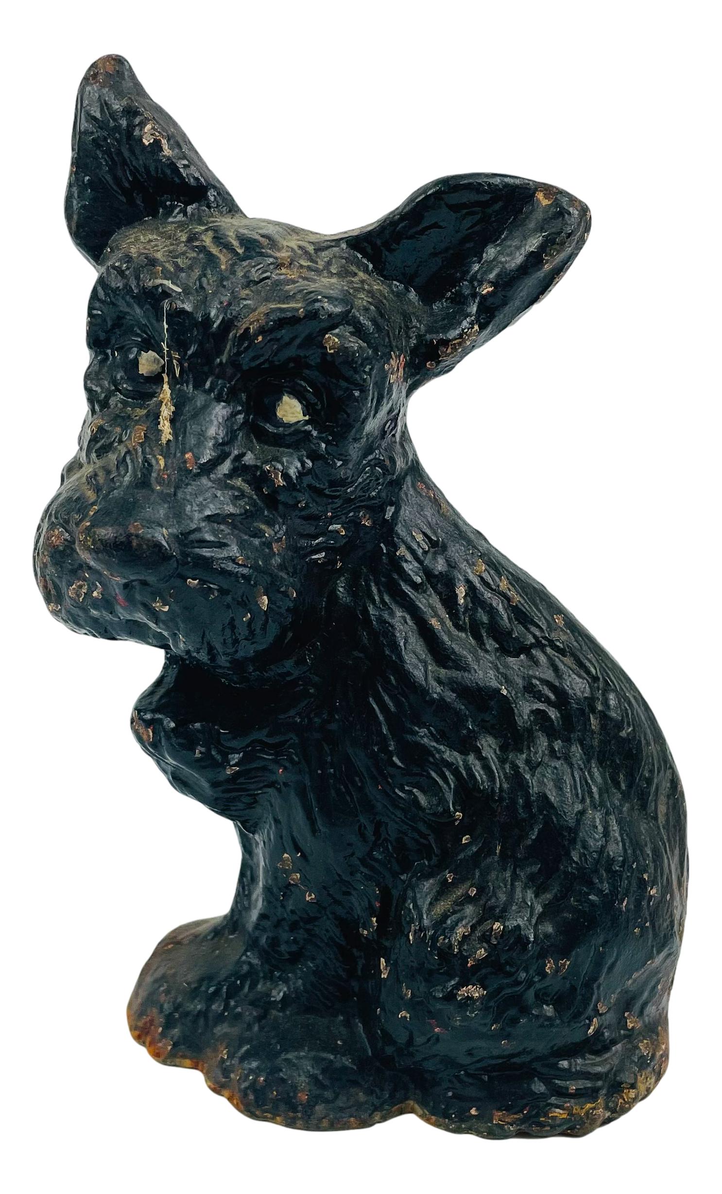 Cast Iron Scottish Terrier Puppy Dog Doorstop: Wilton Products, Inc cast iron doorstop featuring a Scottish Terrier. Marked on verso. SHIPPING MIDDLEMANBROKERS INC. will offer in-house continental USA shipping for $45 plus insurance. Domestic Grou