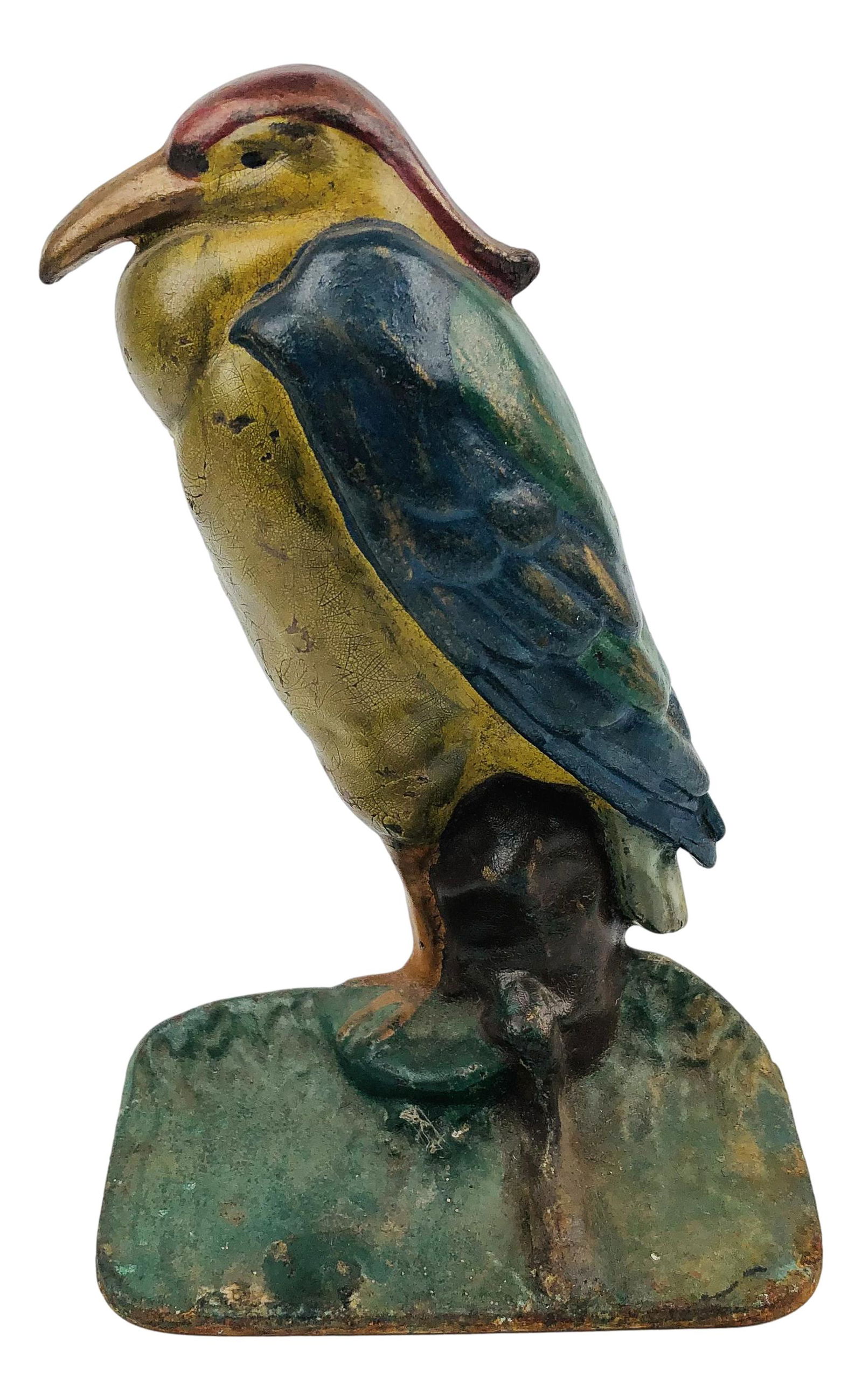 Old Cast Iron Heron Bird Figural Doorstop (1 of 3)