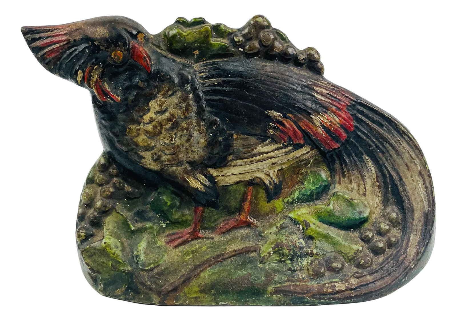 E.O.M Cast Iron Peacock Bird Figural Doorstop (1 of 5)