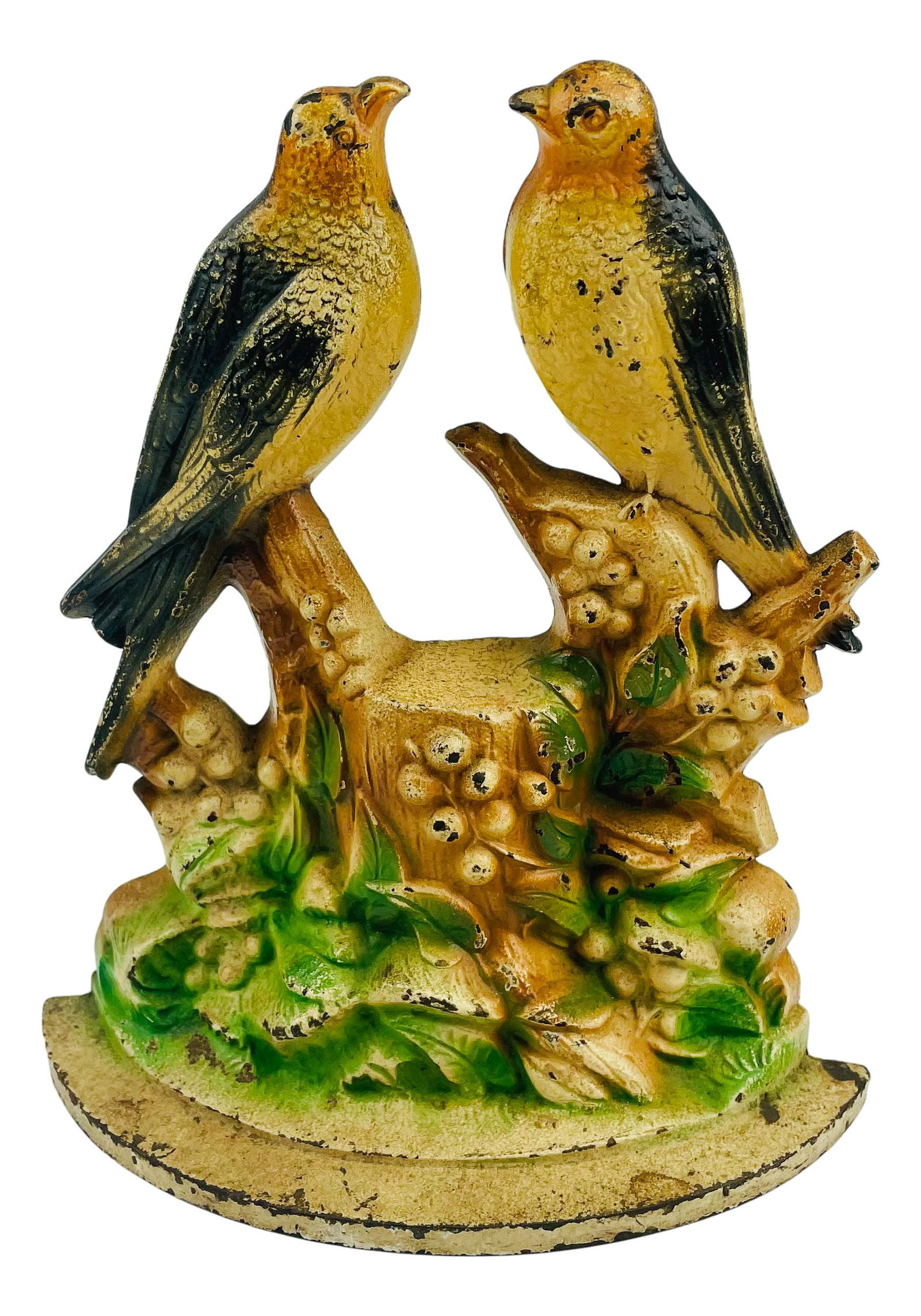 Old Cast Iron Perched Swallow Bird Doorstop 480 (1 of 5)