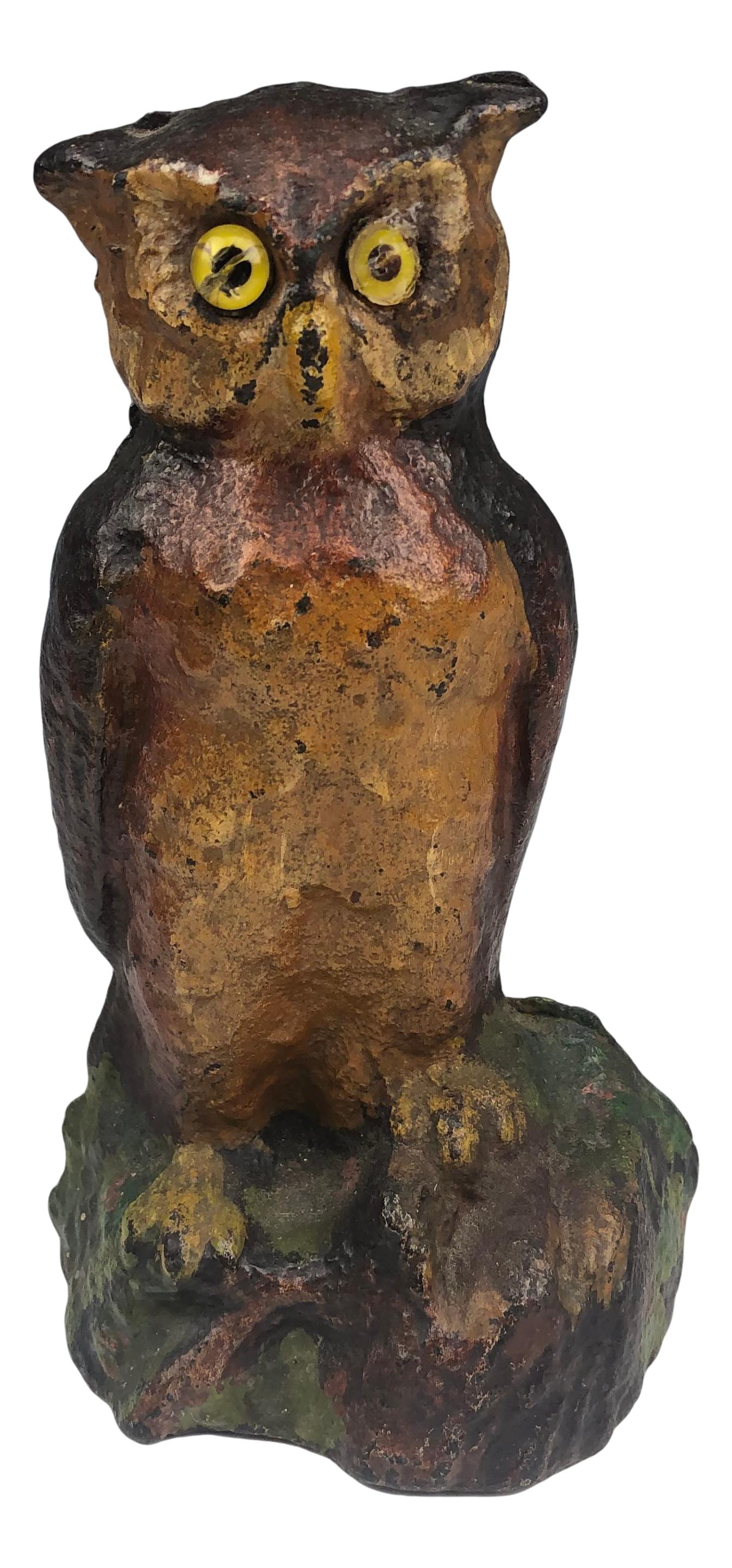 Antique Cast Iron Owl Bird Figural Doorstop (1 of 6)