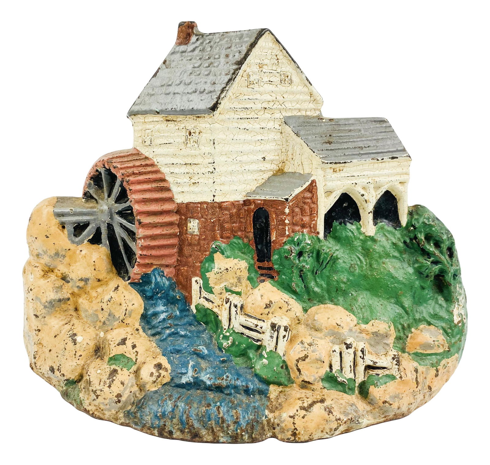 Antique Cast Iron Old Mill House Vintage Doorstop (1 of 3)