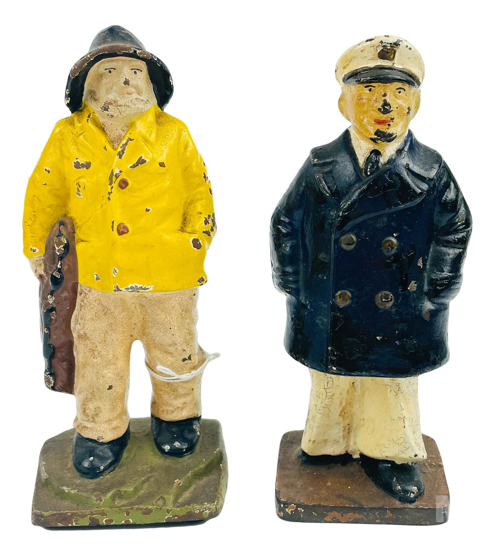 Lot Cast Iron Salt Boat Captain Figural Doorstops (1 of 3)