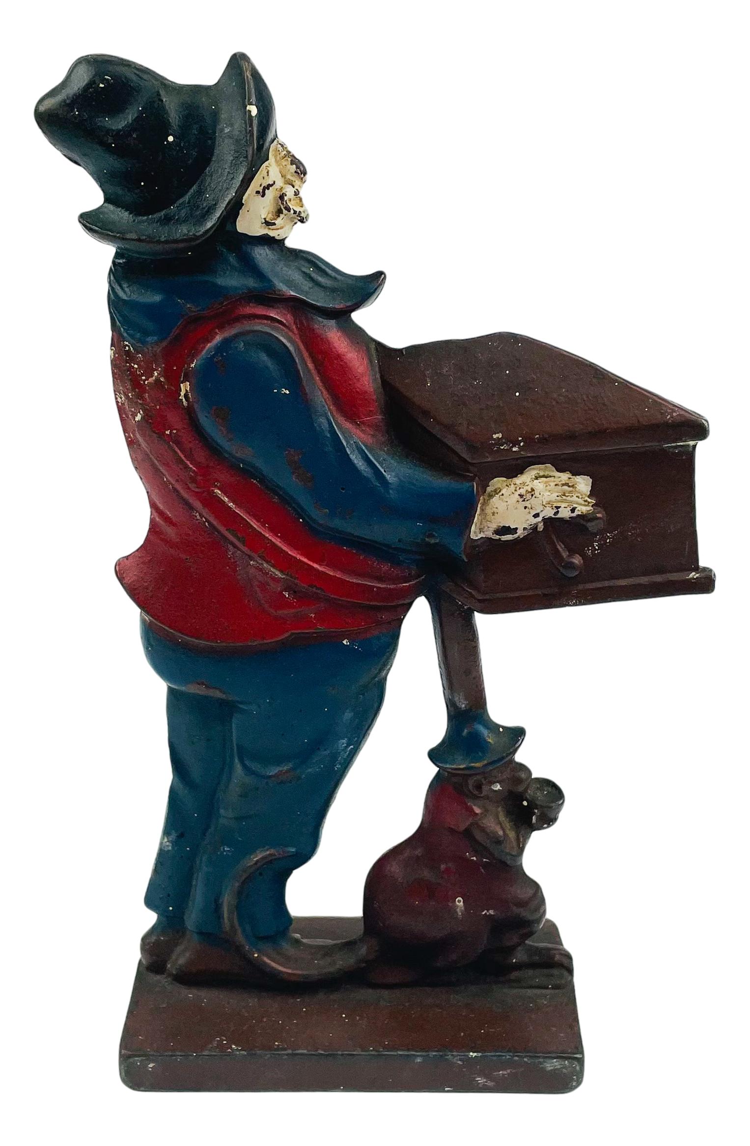 Cast Iron Figural Organ Grinder w/ Monkey Doorstop (1 of 4)