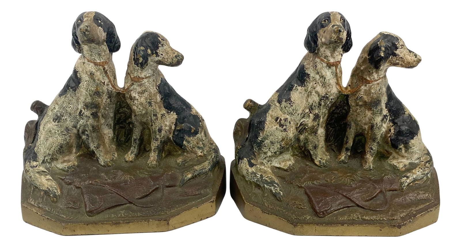 Pair Cast Iron Setter Hunting Dogs Doorstops 282 (1 of 4)