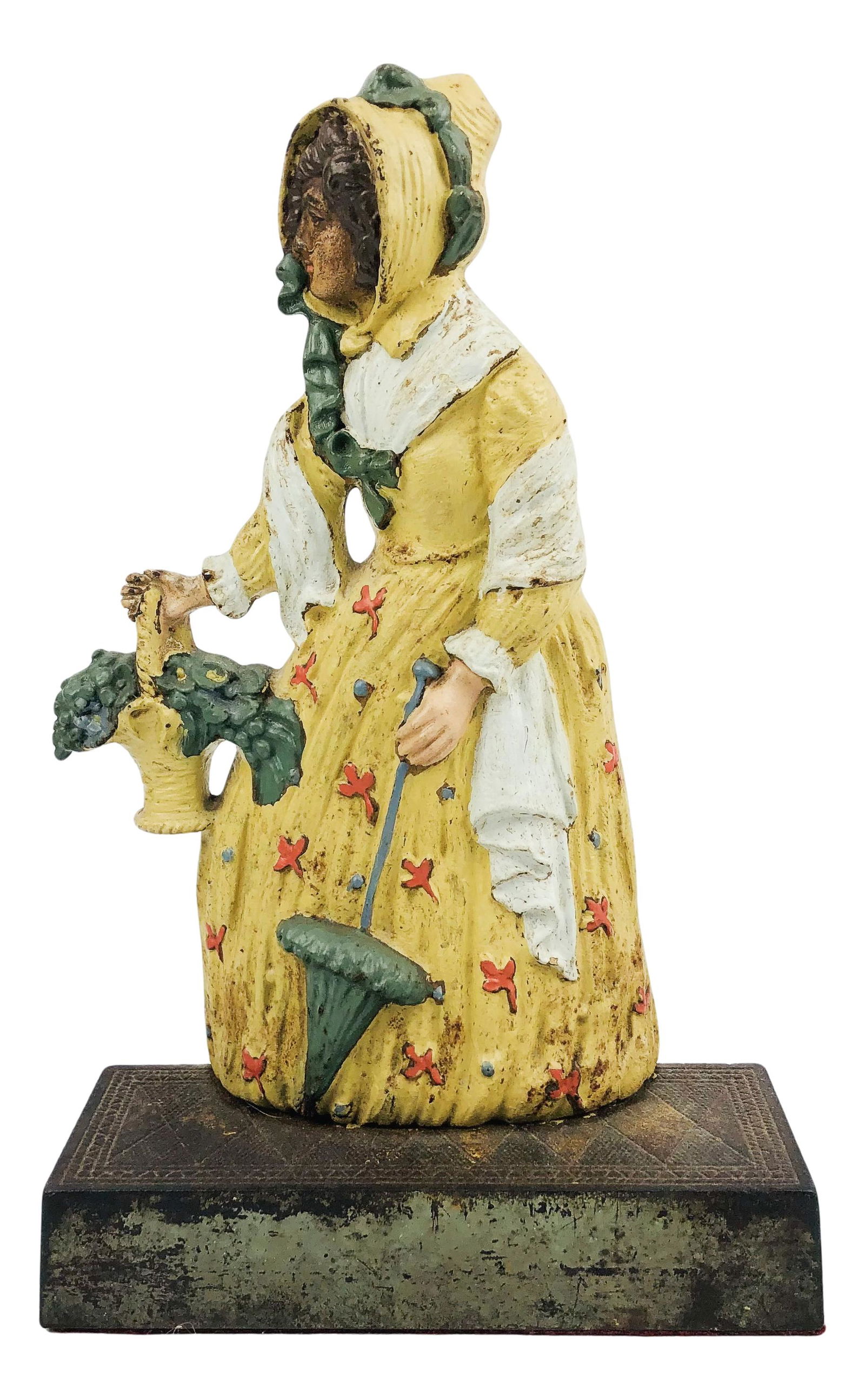 B&H Lady w/ Flower Basket Cast Iron Doorstop #7796 (1 of 4)