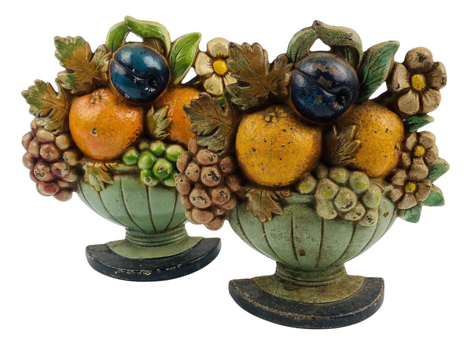 Pair of Cast Iron Fruit Bowl Vintage Doorstops (1 of 4)