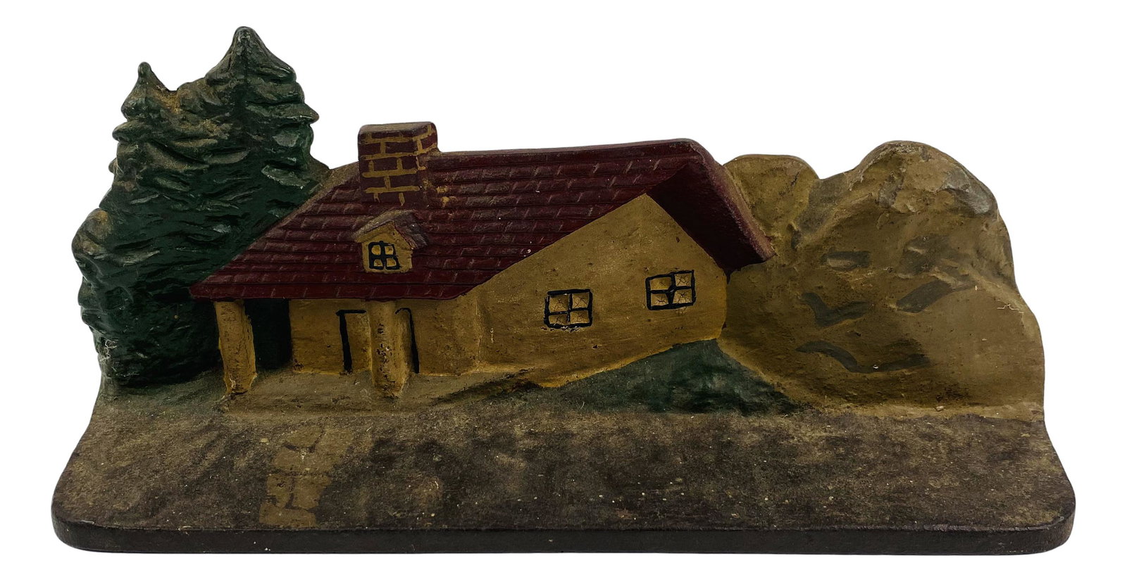 Old Cast Iron Log Cabin Cottage Doorstop #78 (1 of 3)