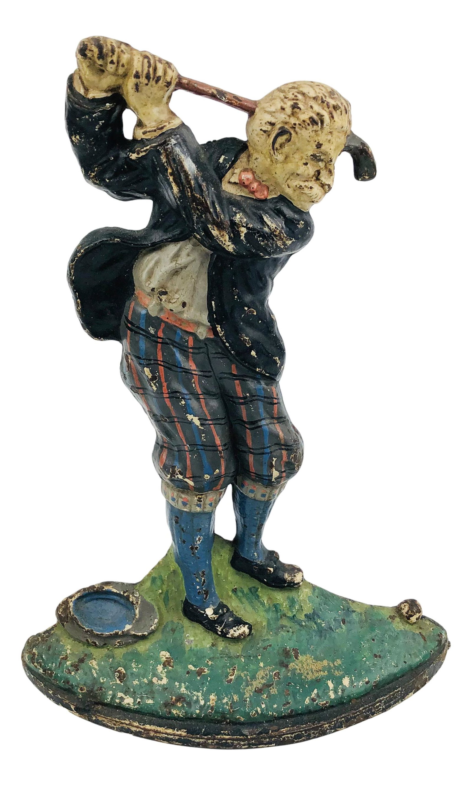 Vintage Cast Iron Swinging Golfer Doorstop (1 of 3)