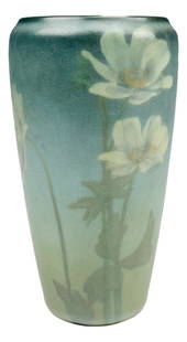 Rookwood Edith Lavette Wildman Art Pottery Vase: Edith Lavette Wildman ( American, 1888 - 1951 ). Worked for the company from 1910 - 1912. Known to have decorated in the finest glazes of the time including Iris and Sea Green. Collector interest in