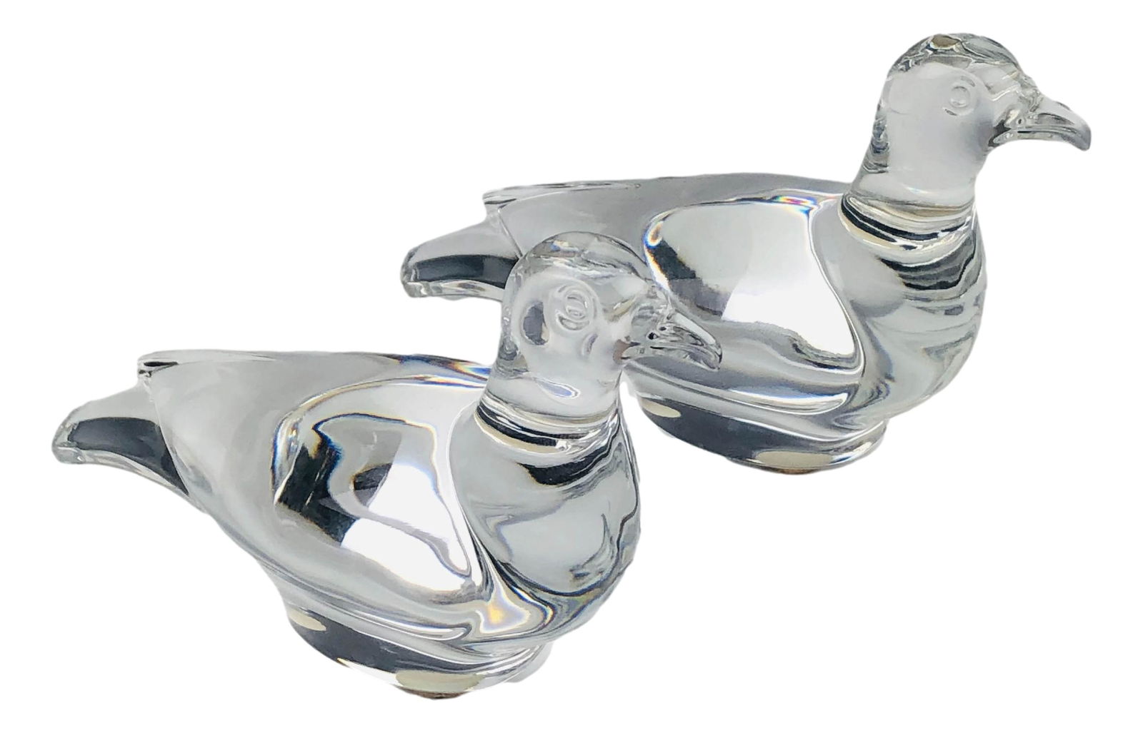 Baccarat French Crystal Art Glass Dove Birds LOT 2 (1 of 4)