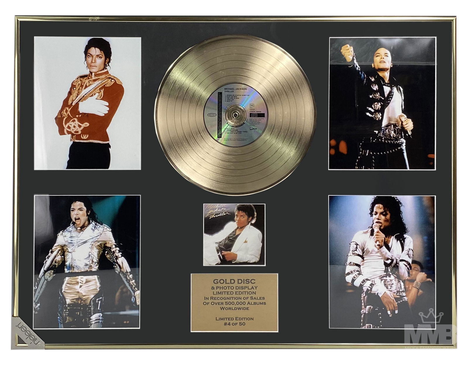 Michael Jackson Thriller LE Gold Disc Photo w COA (1 of 9)