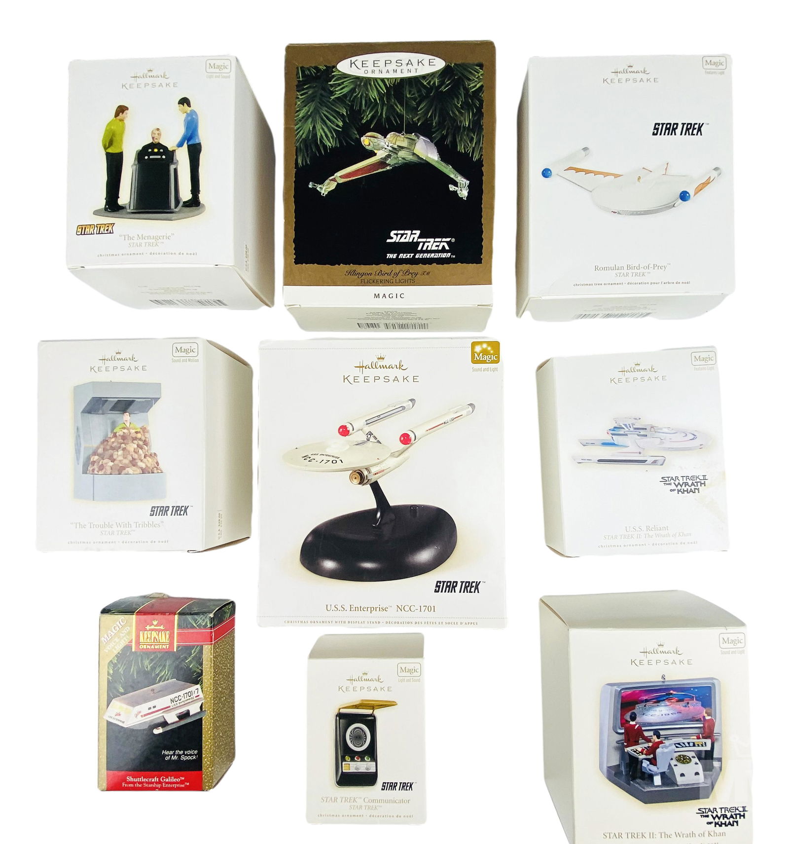 Star Trek Hallmark Keepsake Ornament w Box 9pc LOT (1 of 11)