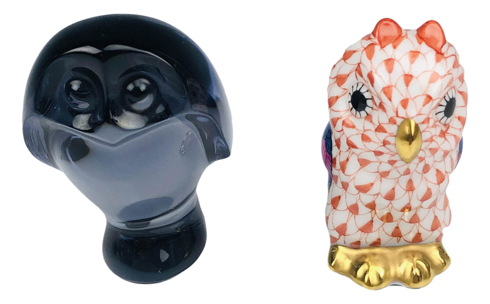 Herend Porcelain Alexandrite Glass Owl Figurines (1 of 5)