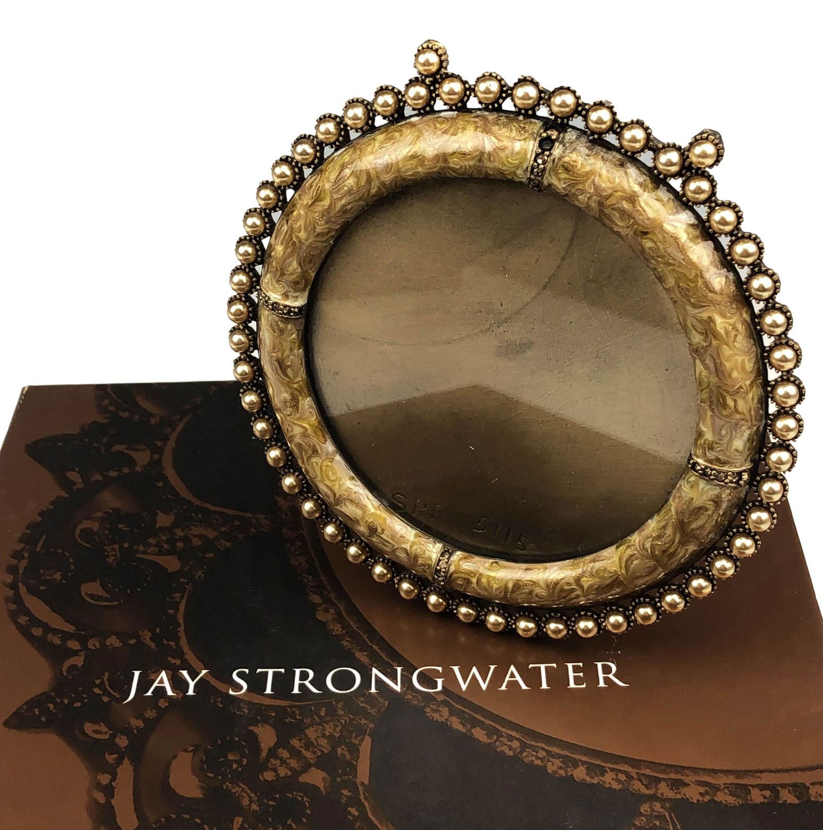 Jay Strongwater Crystal Enamel Round Frame w/ Box (1 of 3)