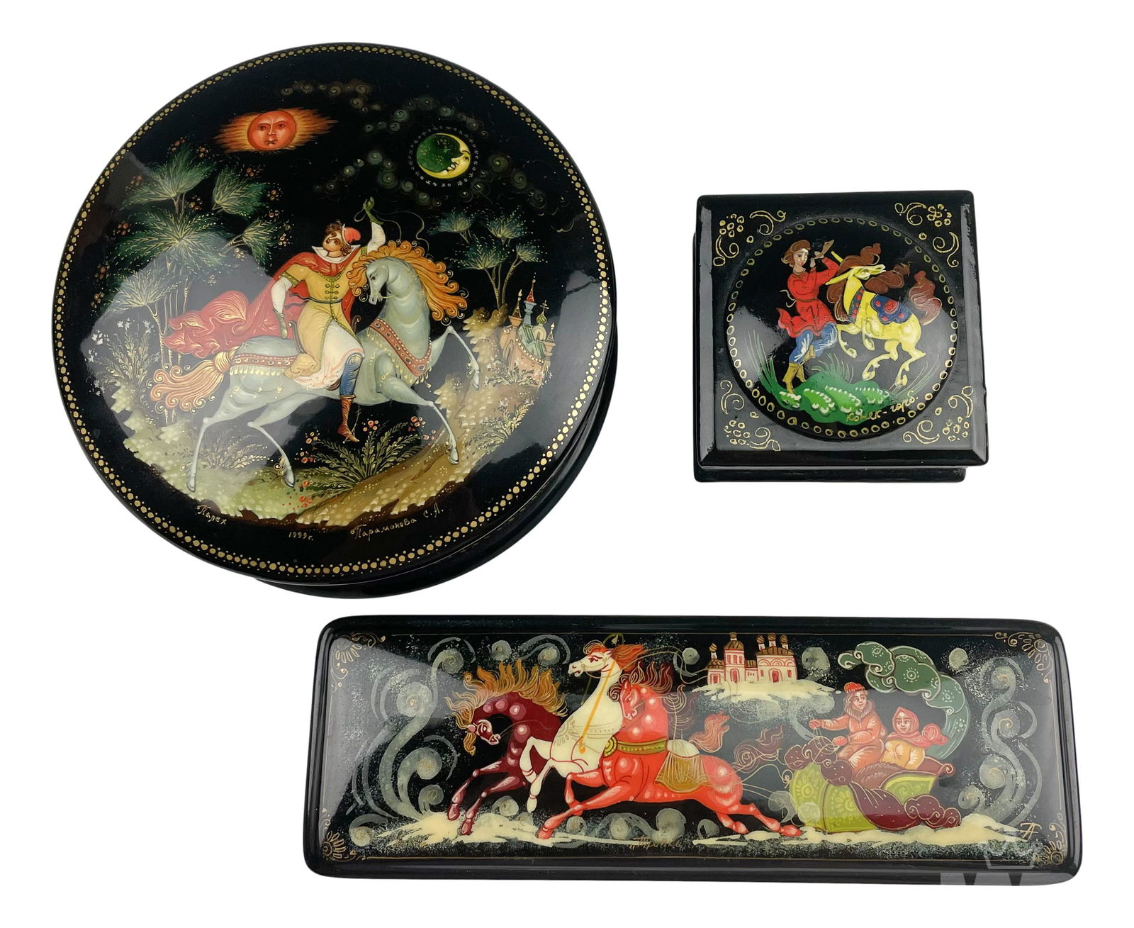 3 Russian Folklore fairytale Jewelry Ring Boxes (1 of 6)