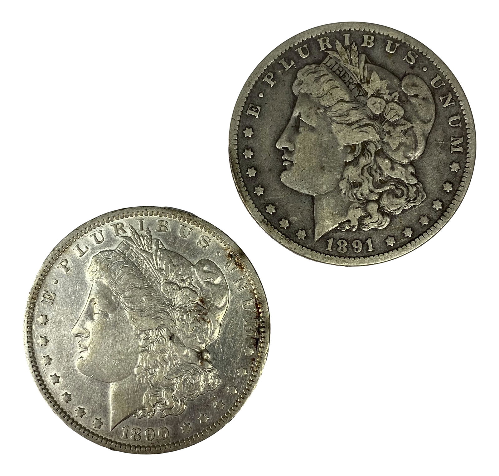 1890 1891 O American Morgan Silver Dollar Coin LOT (1 of 2)