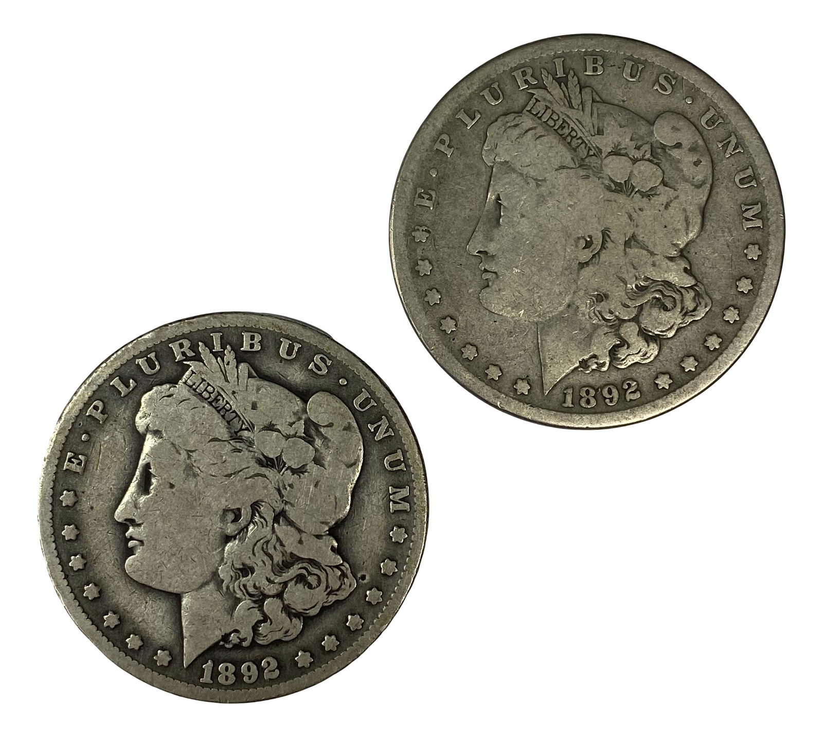 1892 S & O American Morgan Silver Dollar Coin LOT (1 of 2)