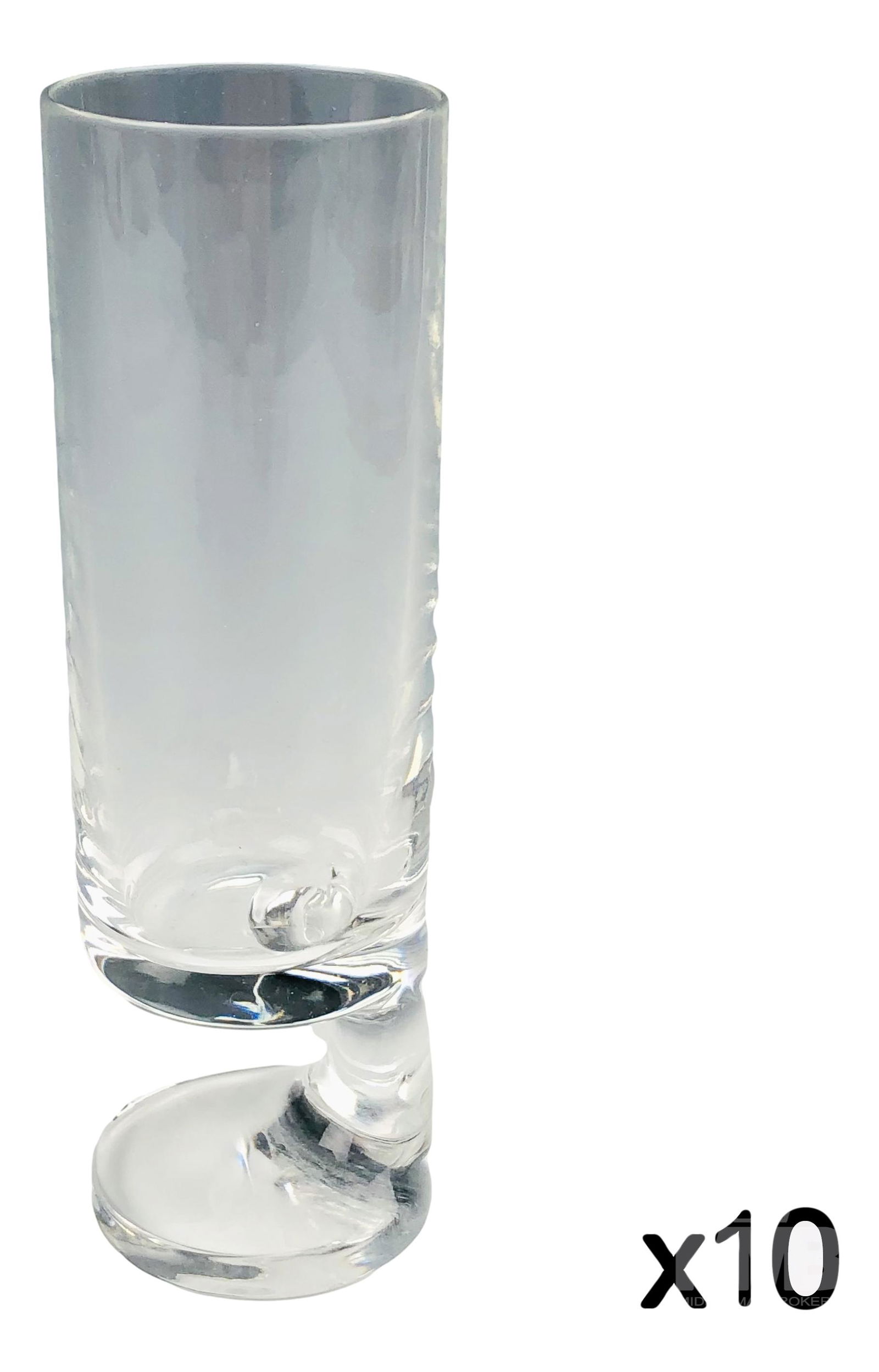 Joe Colombo Smoke Modern Champagne Wine Glass SET: Set of ten, Designed by Joe Colombo (Italian, 1930 - 1971 ) celebrated Industrial designer. Pattern : Smoke. Circa 1960's. Manufactured by Arnolfo di Cambio, Italy. Includes 6 Champagne and 4 Wine Gla