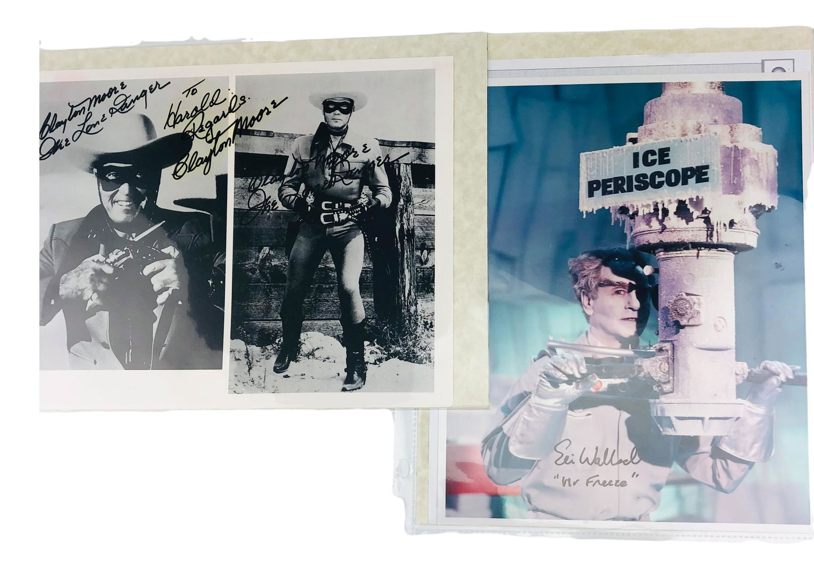 Eli Wallach & Clayton Moore Autographed Photos LOT (1 of 4)