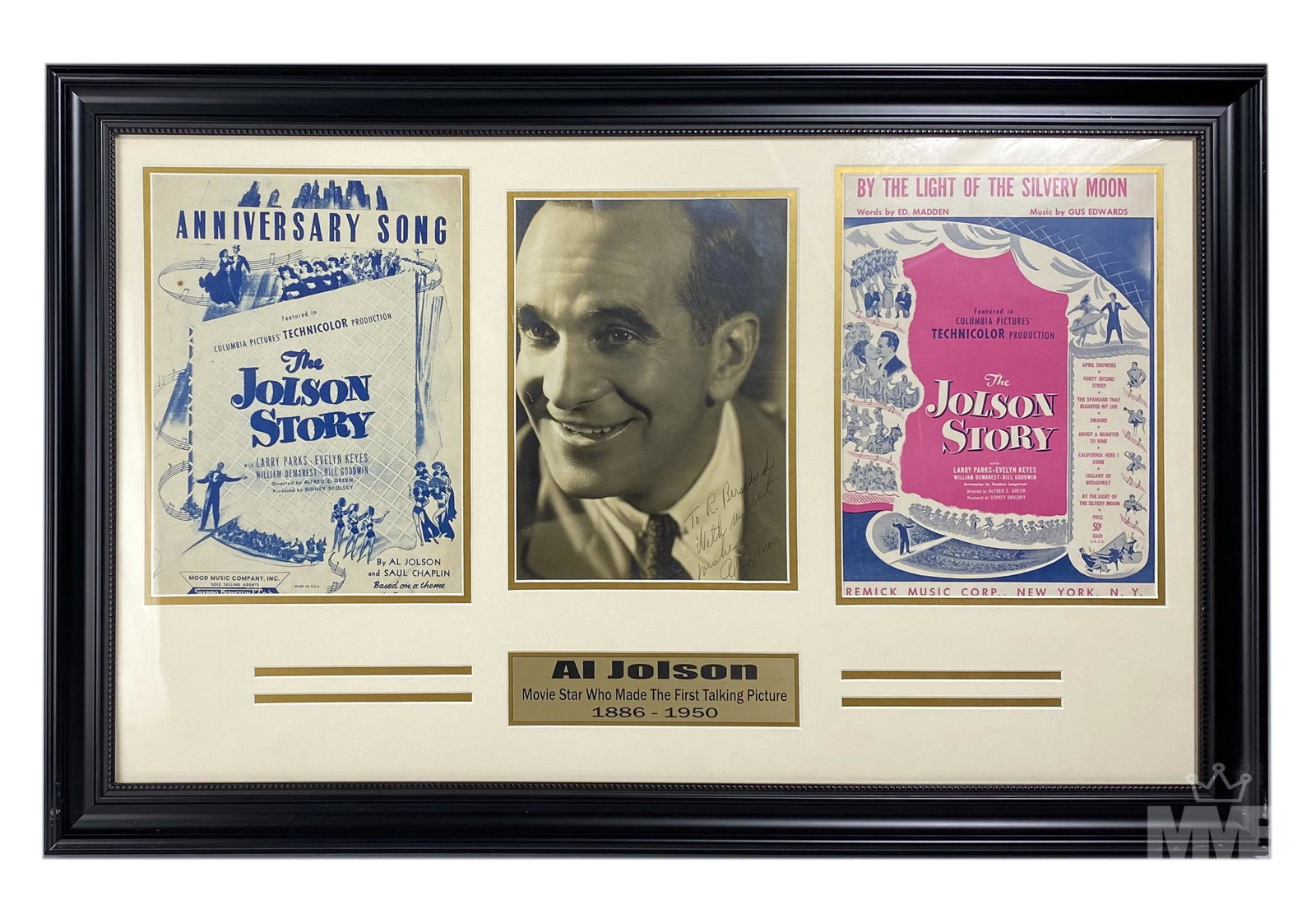 Al Jolson Autographed Black White Photo w/ Posters (1 of 6)