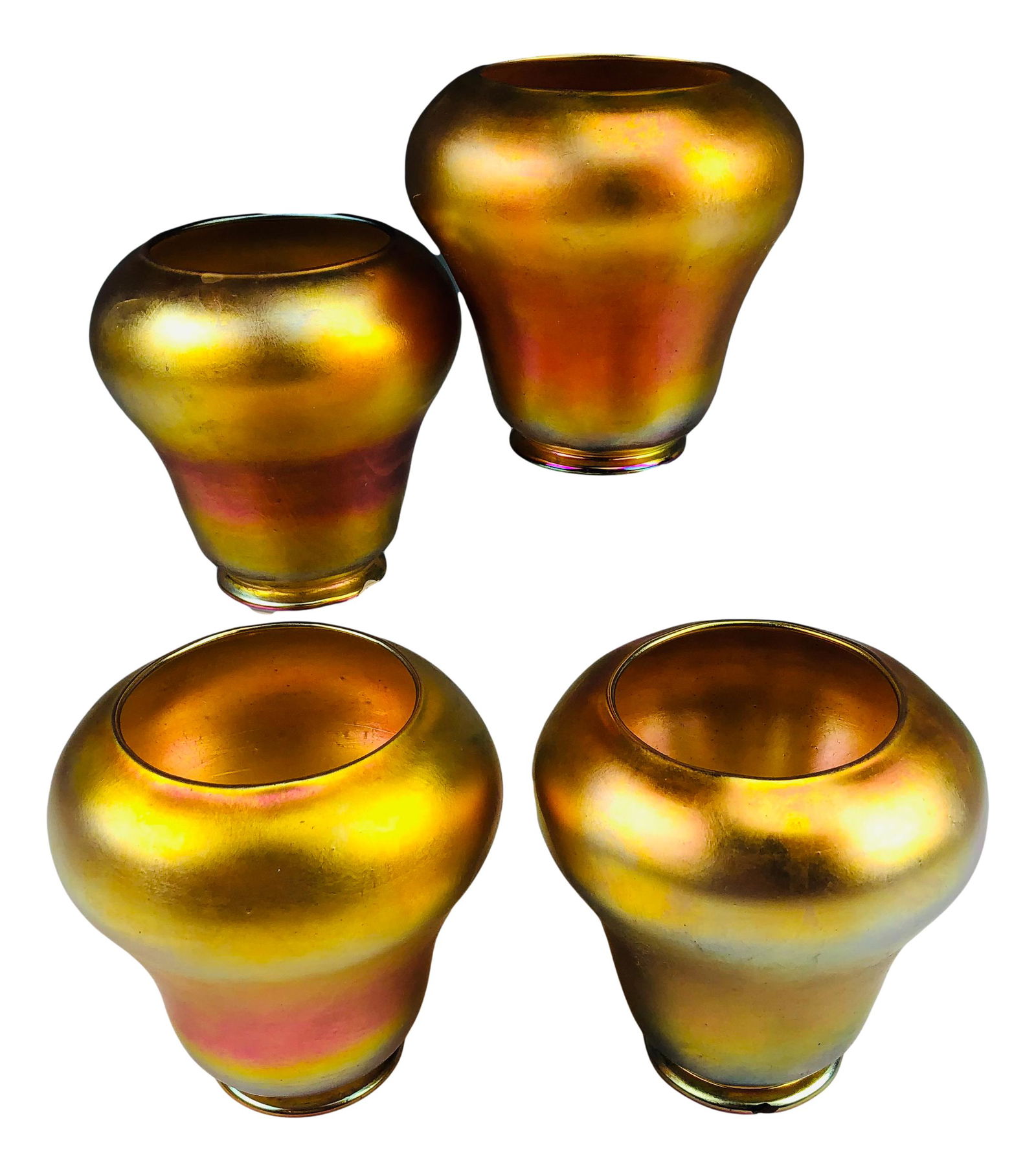 Steuben Set of 4 Gold Aurene Art Glass Lamp Shades (1 of 4)