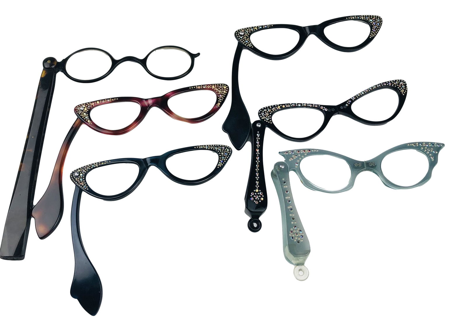 6 Lorgnette Cat Eye Theater Folding Opera Glasses (1 of 6)