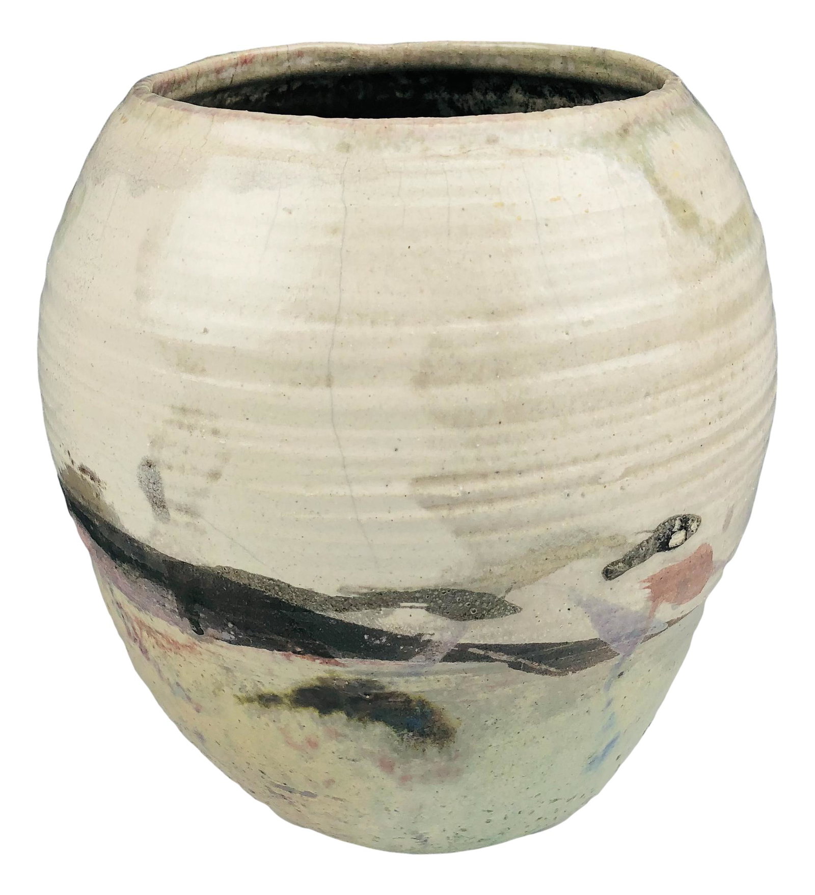 Nancy Jurs 8" Raku Ceramic Pottery Vase SIGNED (1 of 8)